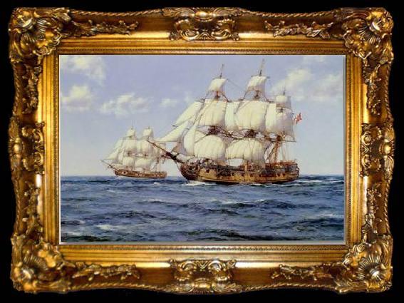 framed  unknow artist Seascape, boats, ships and warships.36, ta009-2